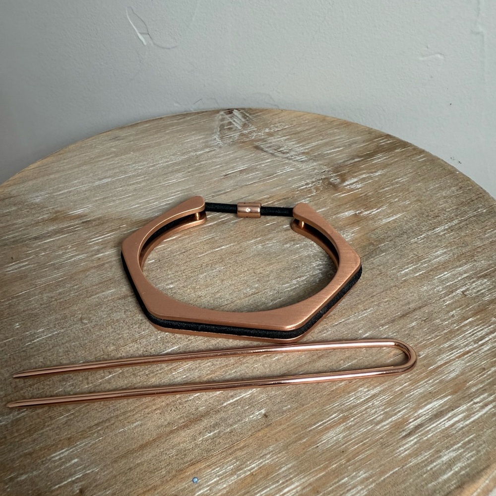 Chloe + Isabel x Jen Atkin Rose Gold Hair Cuff & Pin Set NIB - Picture 4 of 7